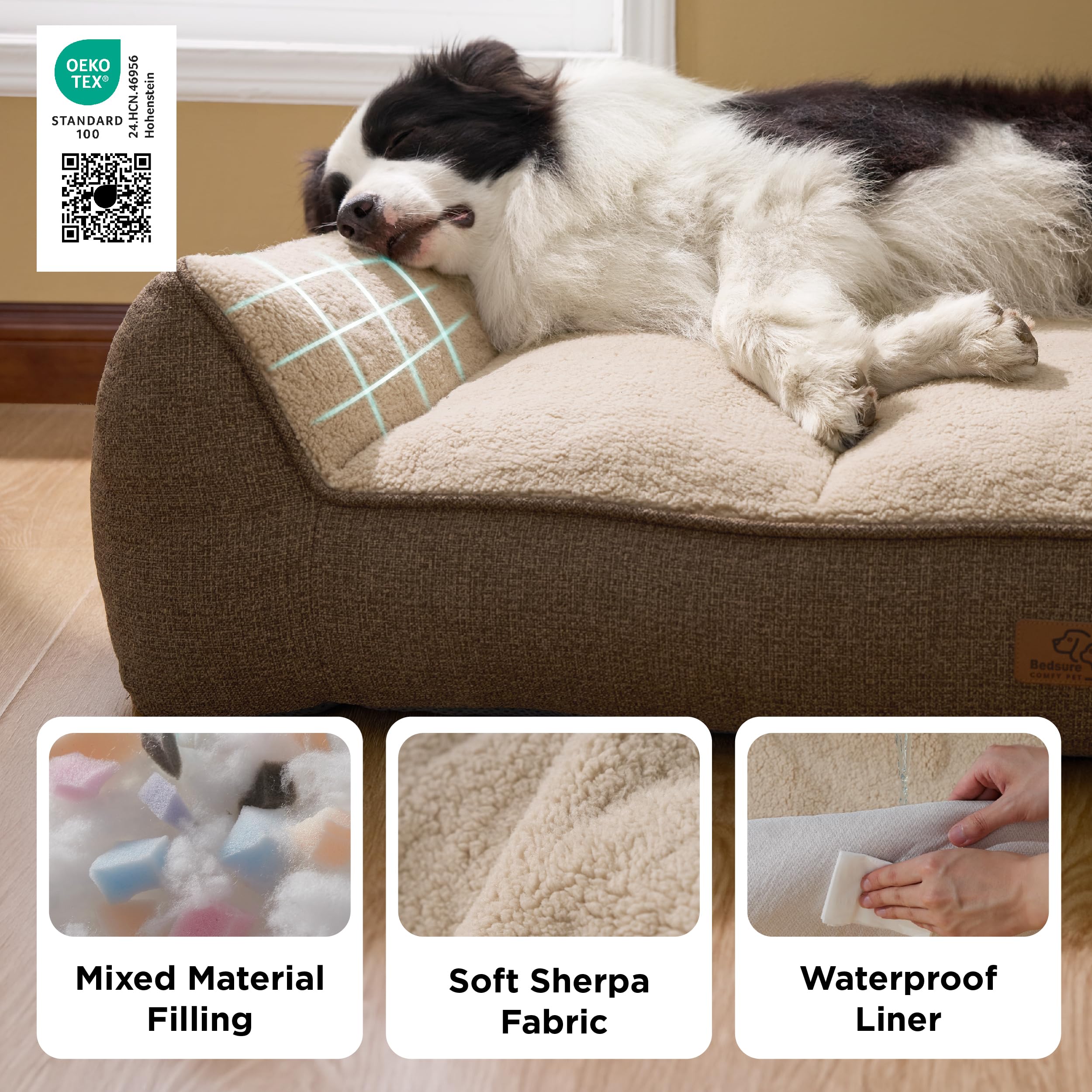 Bedsure SupportMax™ Extra Thick Orthopedic XL Dog Bed for Extra Large Dogs
