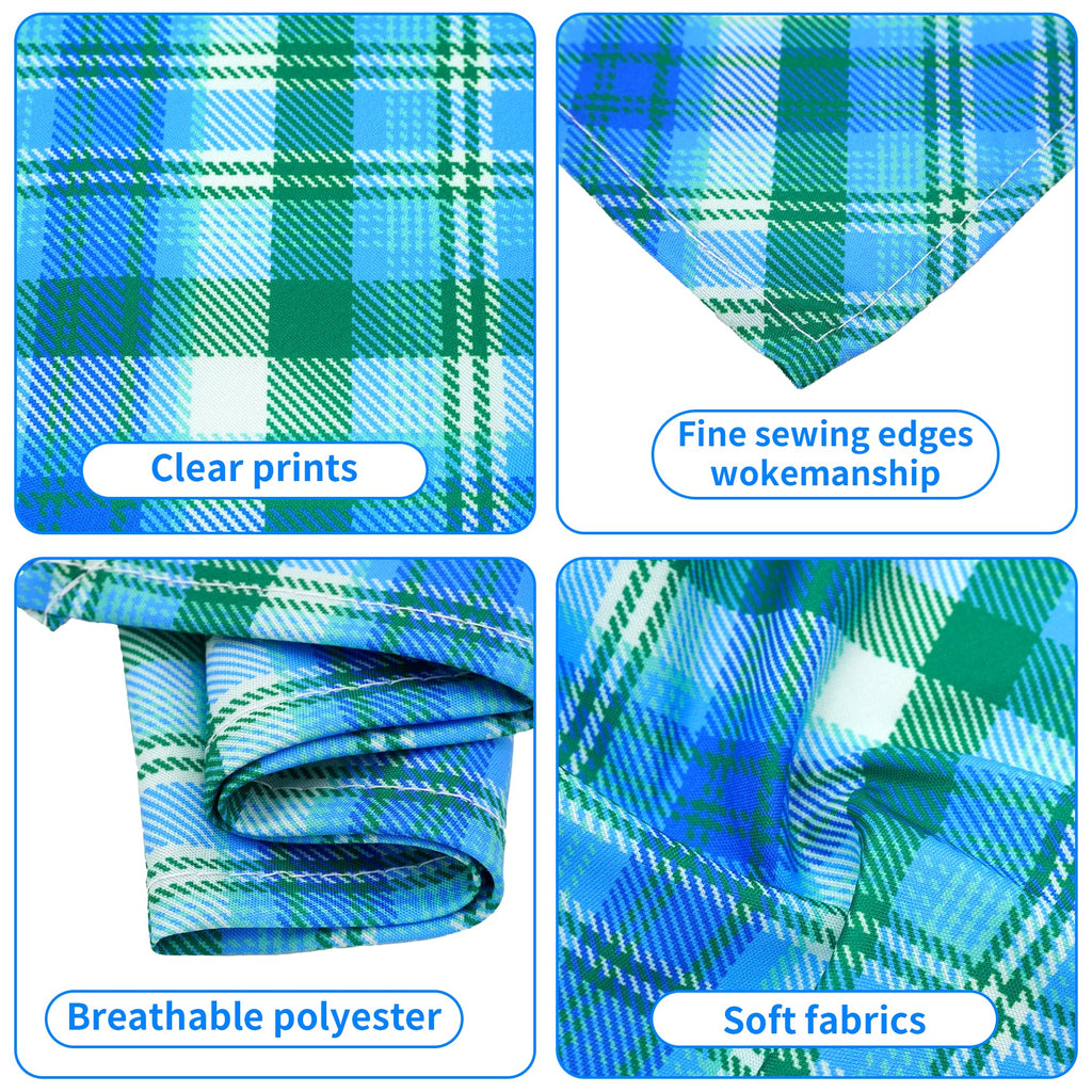Pai Sence Plaid Dog Bandanas Bulk for Large Dogs Sewn Edges 33" 30 Pack L