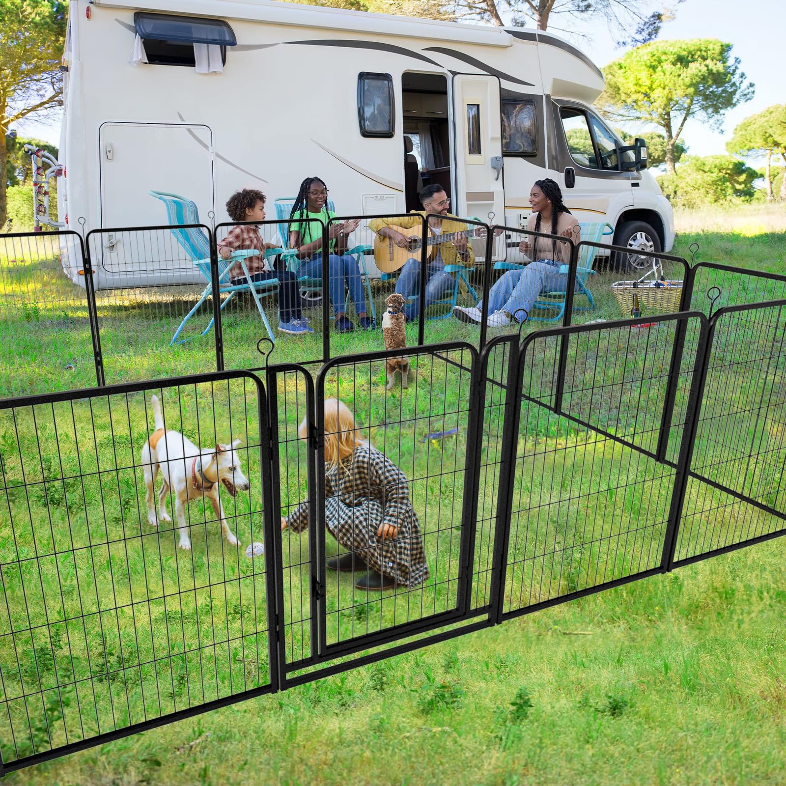 Kfvigoho Dog Playpen Outdoor Extra Wide 12 Panels Heavy Duty Dog Fence 47"