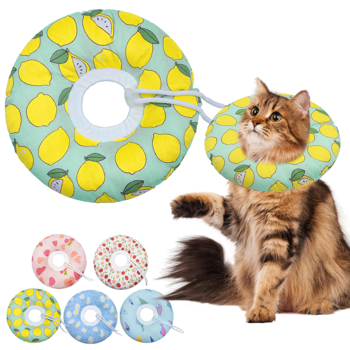 Seyezo Cat Cone Collar Soft, Adjustable Cat Recovery Cone, Orange, Small