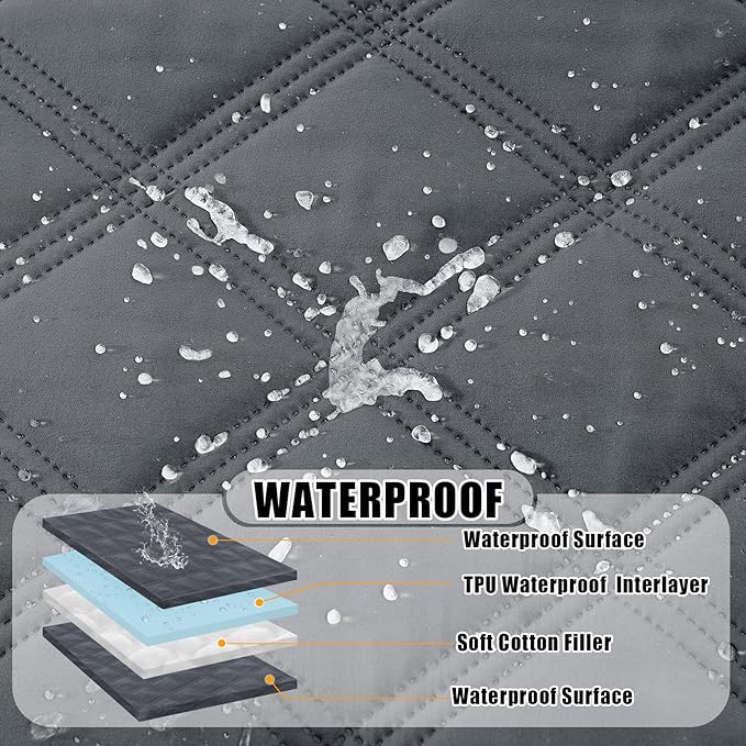 Smiry Waterproof Dog Bed Cover Blanket 68x82, Soft Reversible Pet Blanket, Washable Leakproof Cats Dogs Couch Cover for Sofa, Couch, Furniture, Dark Grey/Dark Grey