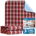 OUTCREATOR® Washable Bed Pads 34" x 54" (Pack of 2) for Incontinence Mattress Protector, Reusable Underpads for Elderly, Adults, Kids, Pets with Anti-Slip Bottom (Red Plaid)