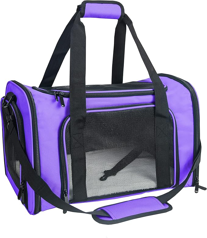 NextFri Soft-Sided Pet Carrier for Cats Small Dogs of 15 Lbs Medium Purple
