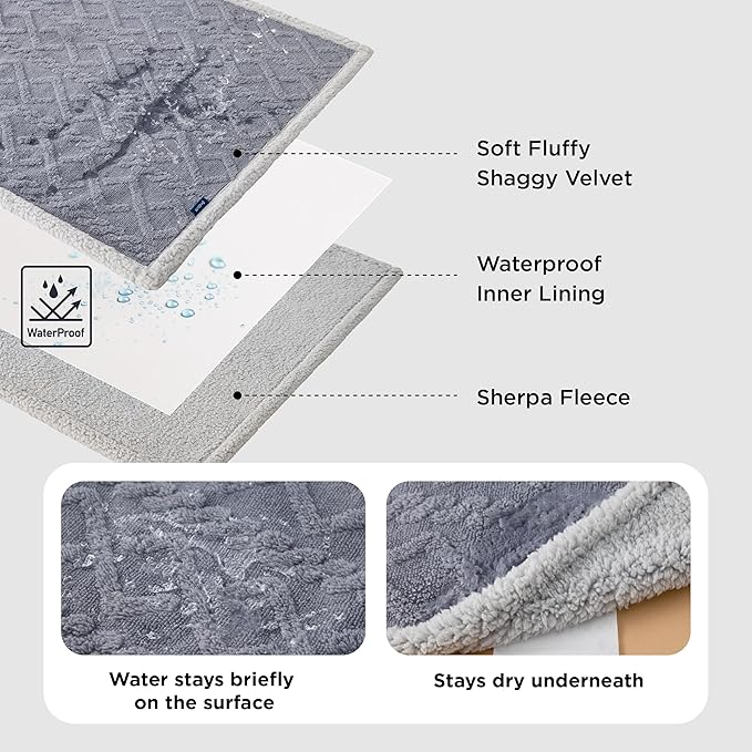 Bedsure Waterproof Dog Blankets for Medium Dogs - Pet Blanket for Couch Protector Washable, Premium Jacquard Coral Fleece Cat Throw Blanket, Soft Plush Reversible Furniture Protection, 30"x40", Cream