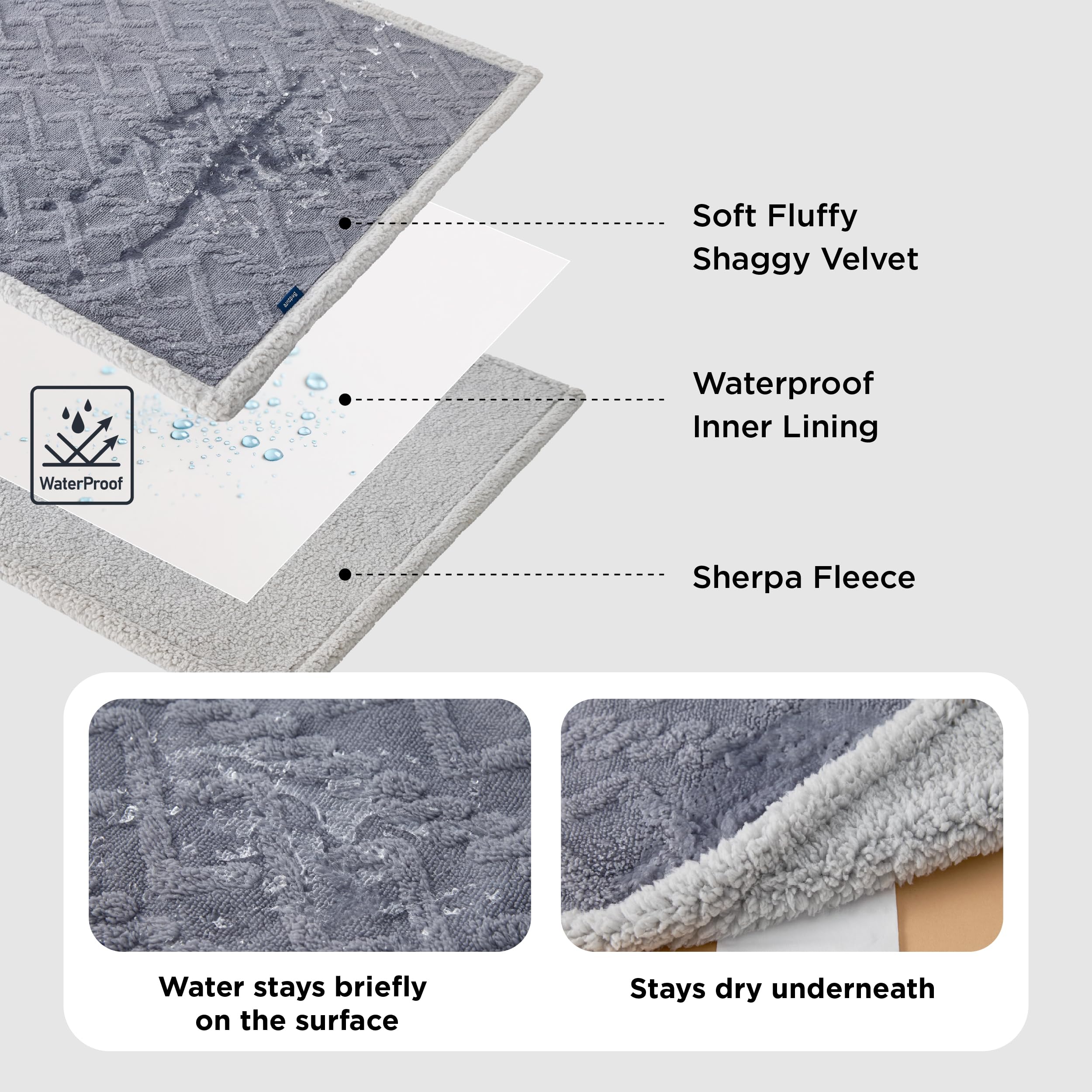 Bedsure Waterproof Dog Blankets for Bed - Pet Blanket for Bed Couch Protector Washable, Jacquard Coral Fleece Cat Throw Blanket, Soft Plush Reversible Furniture Protection, Queen, 86x90, Pale Oak