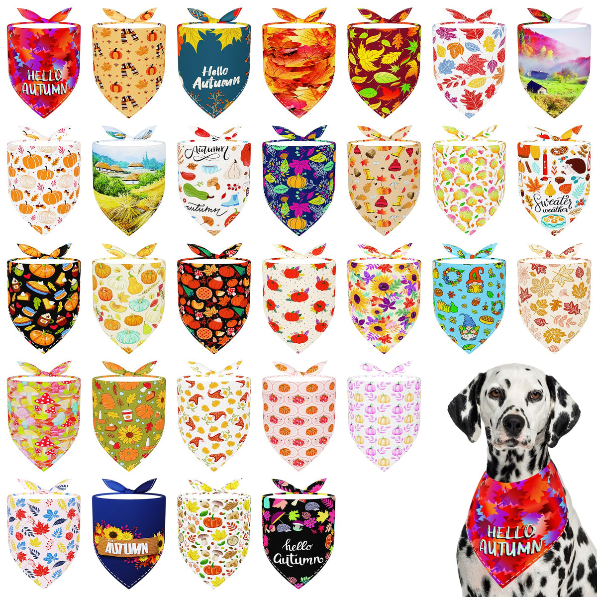 Pai Sence Pride Day Dog Bandanas Bulk for Small Dogs Sewn Edges 18" 30Pcs S