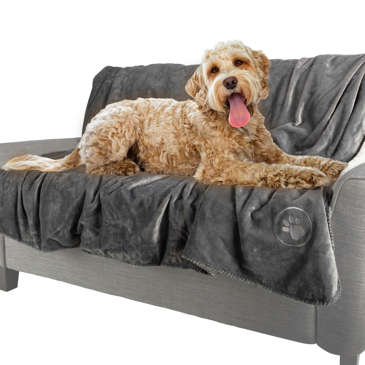 Waterproof Pet Blanket - 50x60-Inch Reversible Sherpa Fleece Throw Protects Couches, Cars, and Beds from Spills, Stains, and Fur by PETMAKER (Pink)
