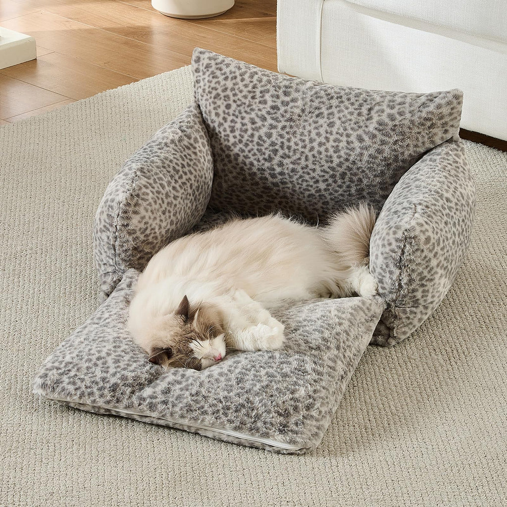Hollypet Cat Bed Small Dog Orthopedic Couch Beds for Pets up to 20 lbs