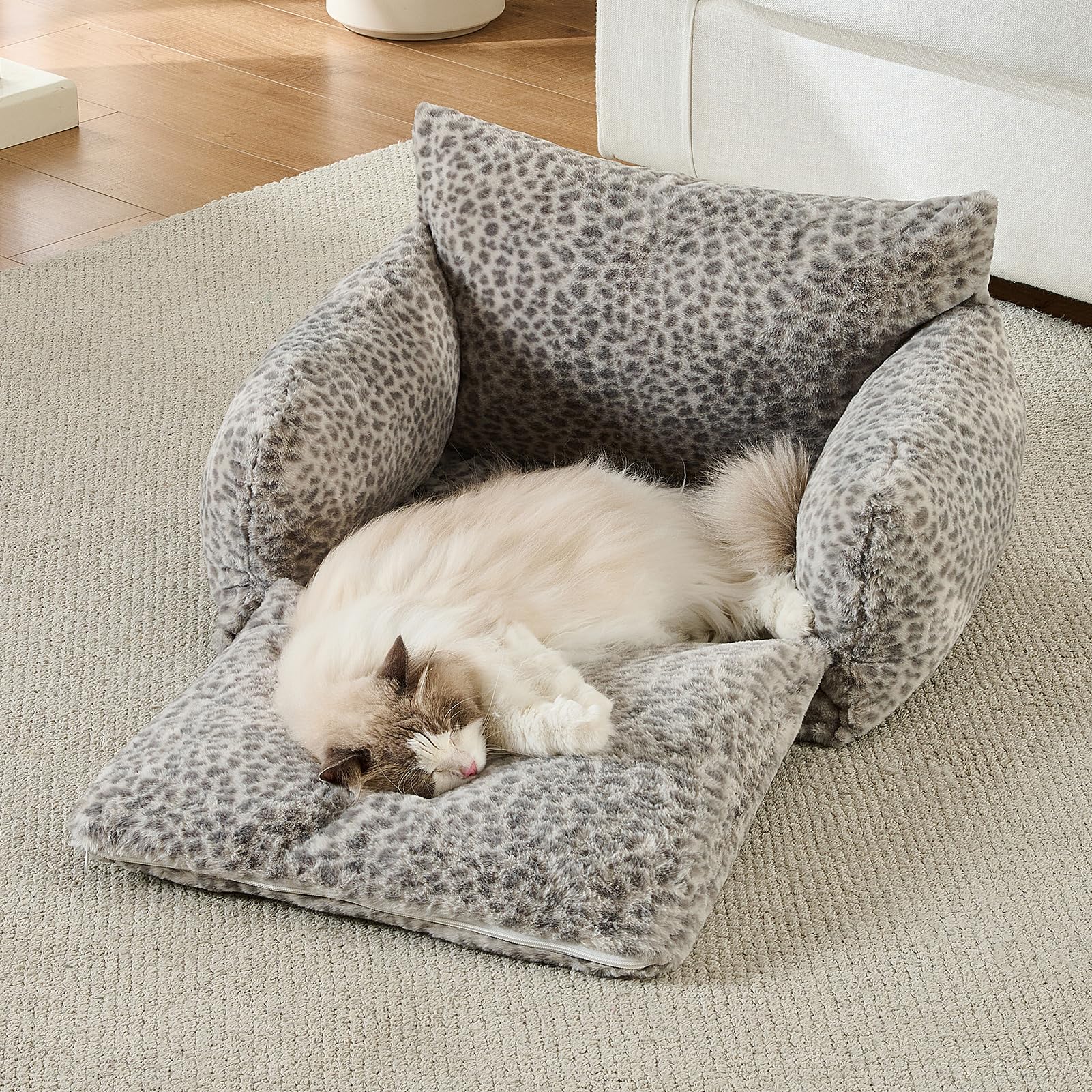 Hollypet Cat Bed Small Dog Orthopedic Couch Beds for Pets up to 20 lbs