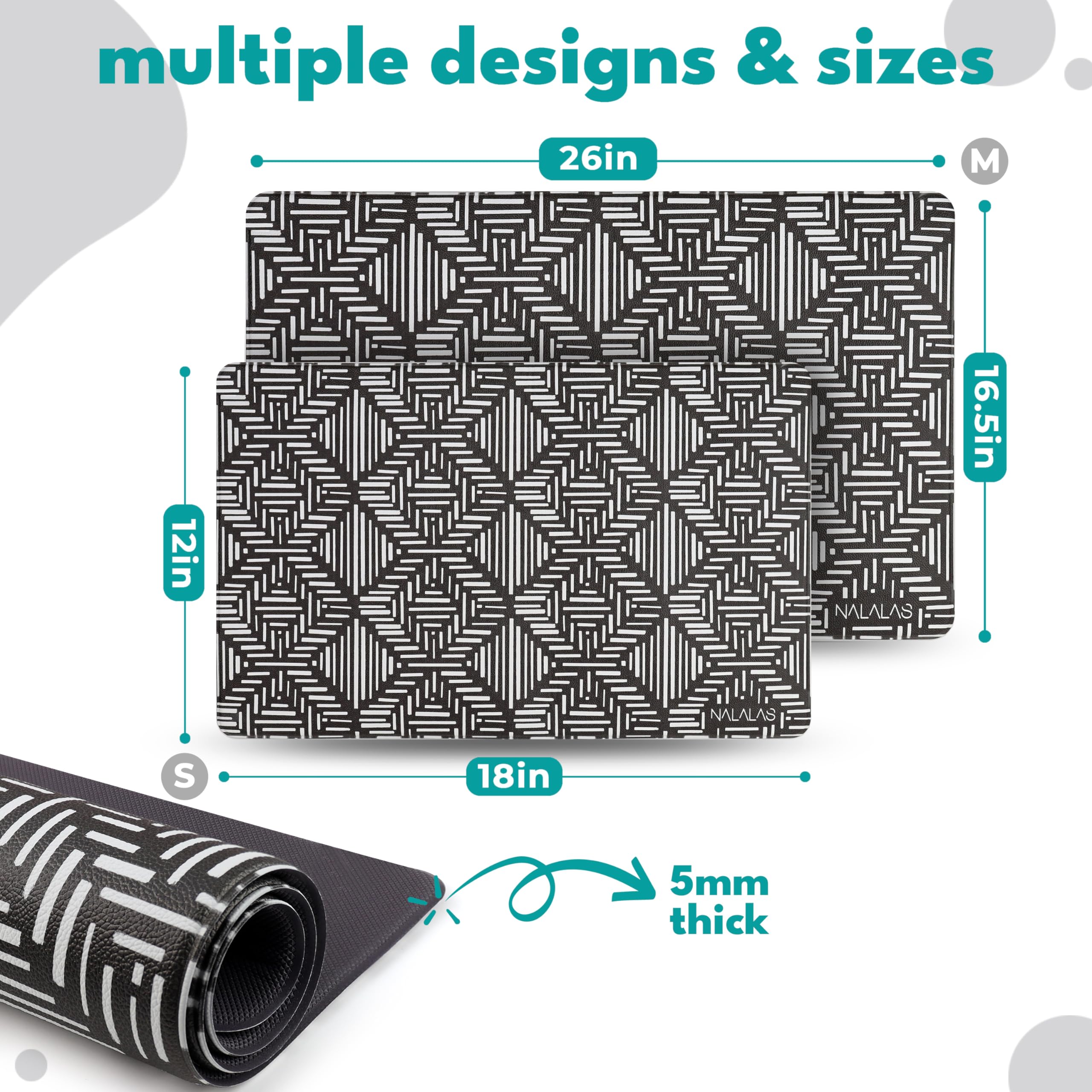 NALALAS Dog Mat for Food and Water, Cat Feeding Mat | Waterproof Dog Bowl Mat | Non-Slip Pet Food Mat for Floors | Pet Mats for Food and Water | Easy to Clean