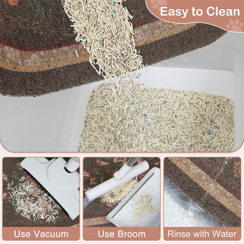 Bienbee Cat Litter Mat, 33" x 22" Dense Trapping Mesh for Litter Boxes