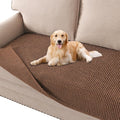 H.VERSAILTEX Plush Chenille Dog Bed Cover Thick Soft Sofa Cover for 3 Cushion Couch Anti Slip Couch Cover Furniture Protector for Dog, Pet, Cat (35" x 74", Caramel)