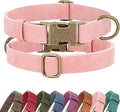 Didog Soft PU Leather Dog Collar, Stylish Quick Released Dog Collars for Small Dogs, Easy Clean Adjustable Pet Collar for Daily Walking, Pink, S Fit 10-16" Neck