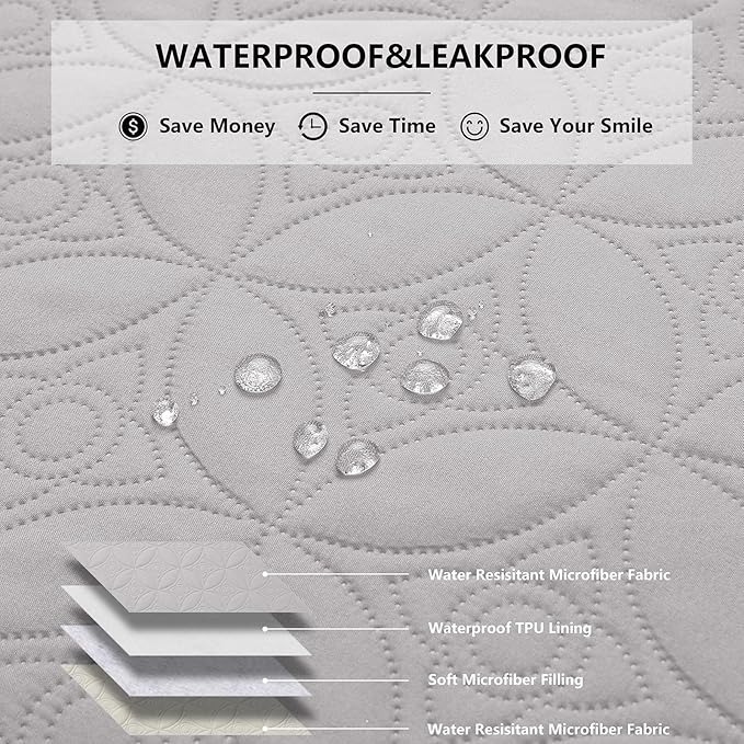 Waterproof Dog Blanket, 40x50 inches Pet Couch Covers for Sofa, Bed Furniture Protector from Dogs Washable and Reversible-Lightgrey+Cream