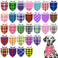 Pai Sence Plaid Dog Bandanas Bulk for Large Dogs Sewn Edges 33" 30 Pack L
