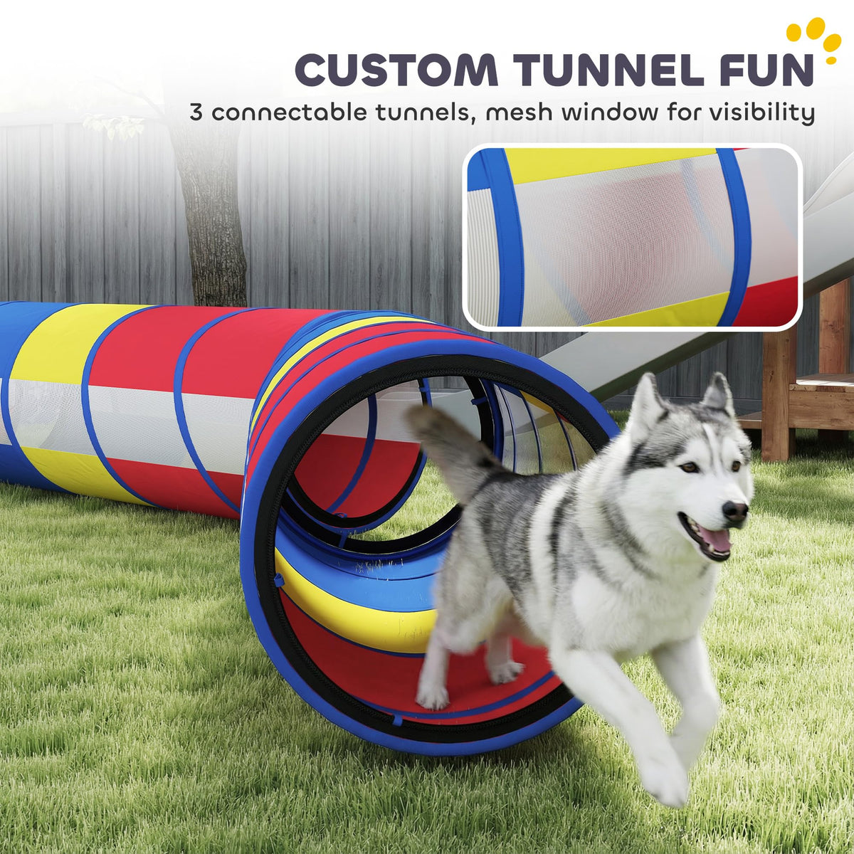 PawHut Dog Agility Training Equipment 12-Piece Adjustable Hurdle & Ring