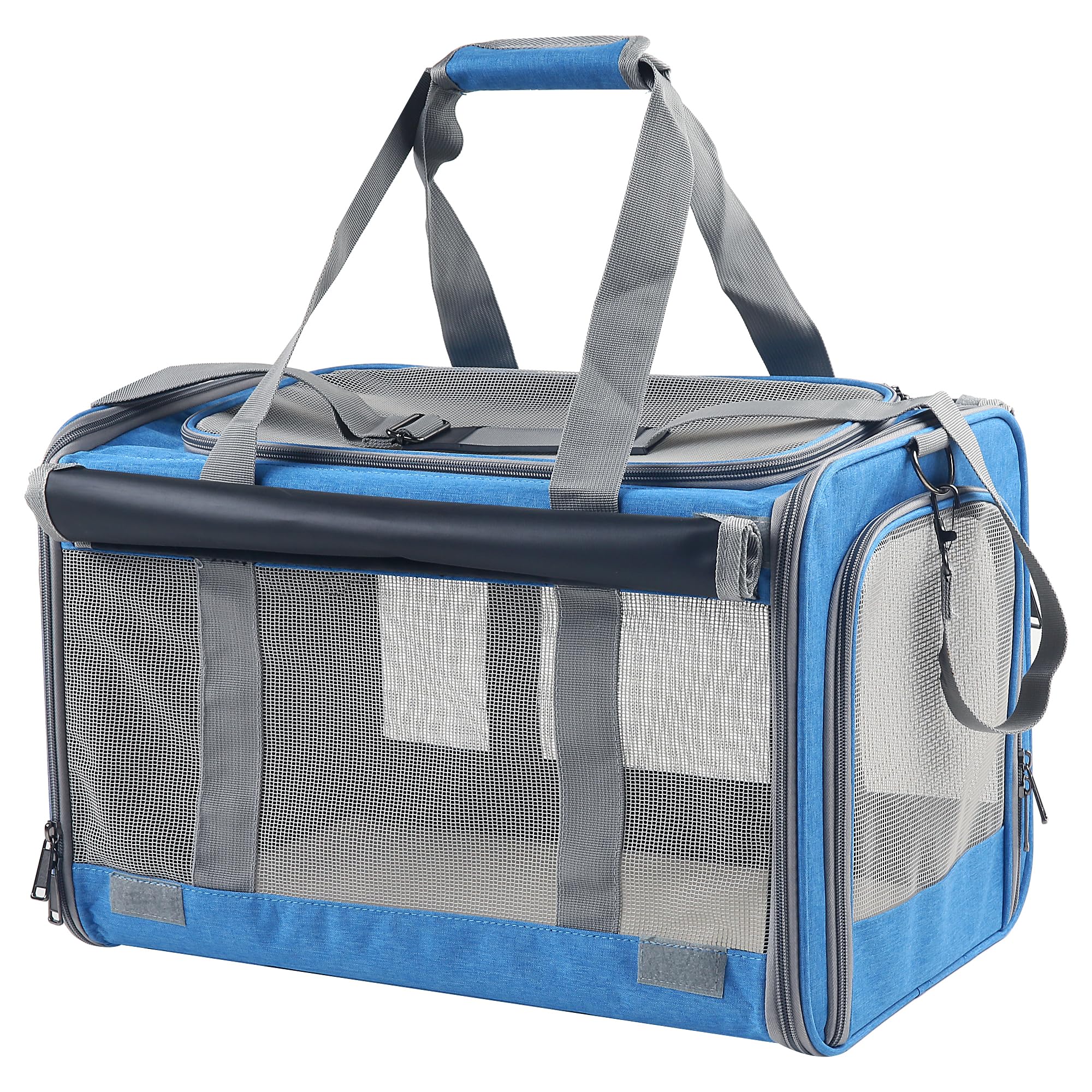 Adkyop Large Cat Carriers Dog Soft Sided Carriers Cat Soft Sided Carriers Airline Approved Kitten Carrier Reptile Carrier Squirrel Carrier Guinea Pig Carrier(Large_Blue)