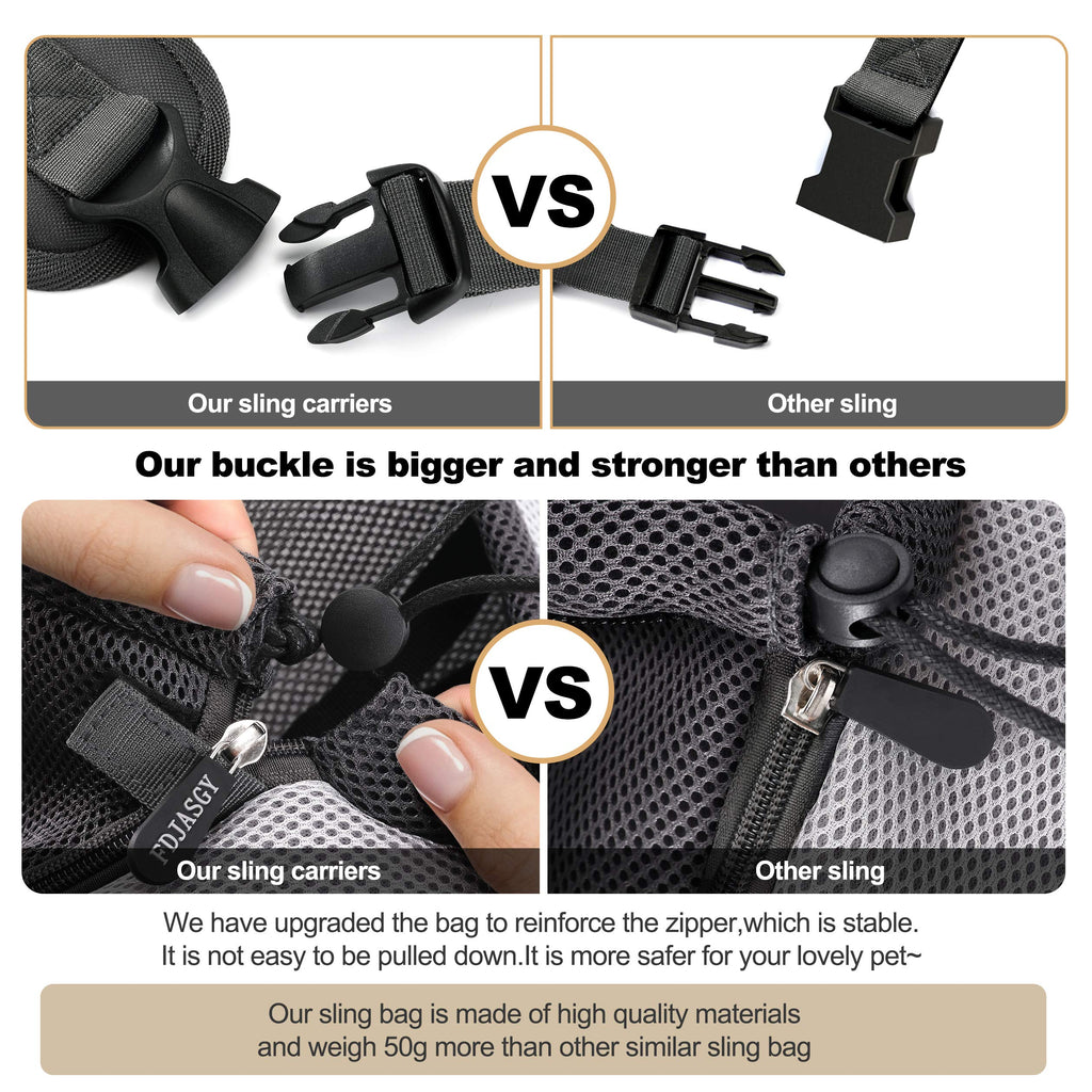 FDJASGY Pet Sling Carrier for Small Dogs Cats,Breathable Mesh Travelling Hand Free Puppy Backpack with Pouch and Adjustable Strap Carrier