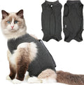 Hpetppy Cat Recovery Suit for Spay Abdominal Wounds, Kitten Onesie Bodysuit for Cats After Surgery, Cat Surgery Recovery Suit Female Cone of Shame Alternative for Cats Anti Licking (Dark Grey M)