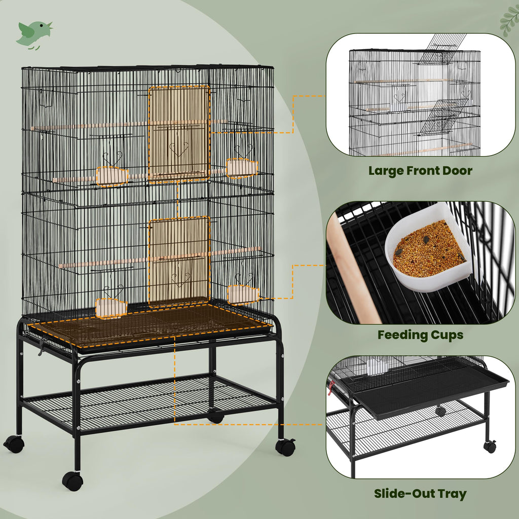 Yaheetech 53" Bird Cage with Rolling Stand for Parakeets Cockatiels Budgies