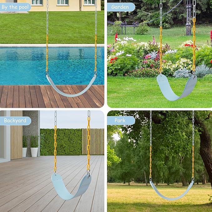 Sunnyglade 8PCS Swings Seats Heavy Duty 66" Chain Support 250lb Pastel Blue