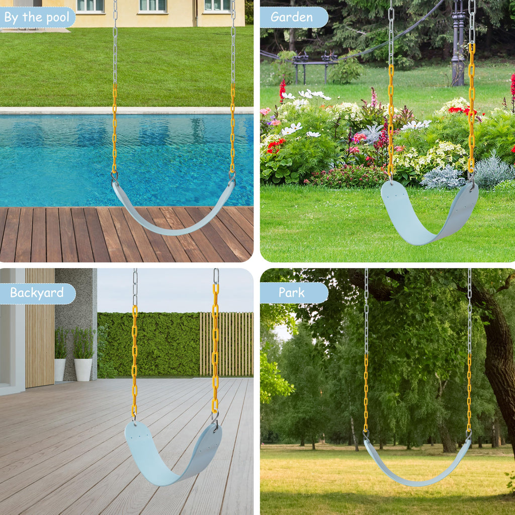 Sunnyglade 8PCS Swings Seats Heavy Duty 66" Chain Support 250lb Pastel Blue
