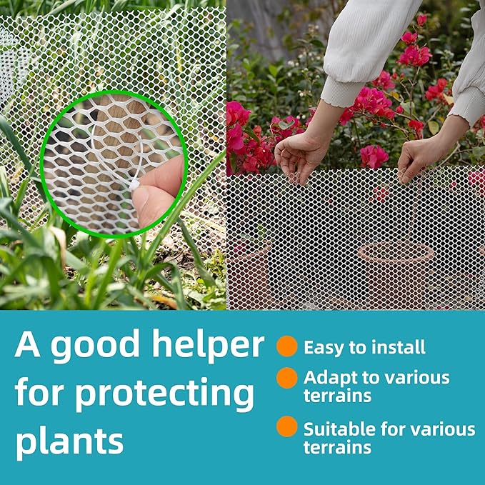 Pet & Garden Safeguard - 15.7IN x 49.2FT Roll - Black Plastic Netting, Multi-Use Decorative Fence for Poultry, Dogs, Rabbits,Chicken and Snake Barrier