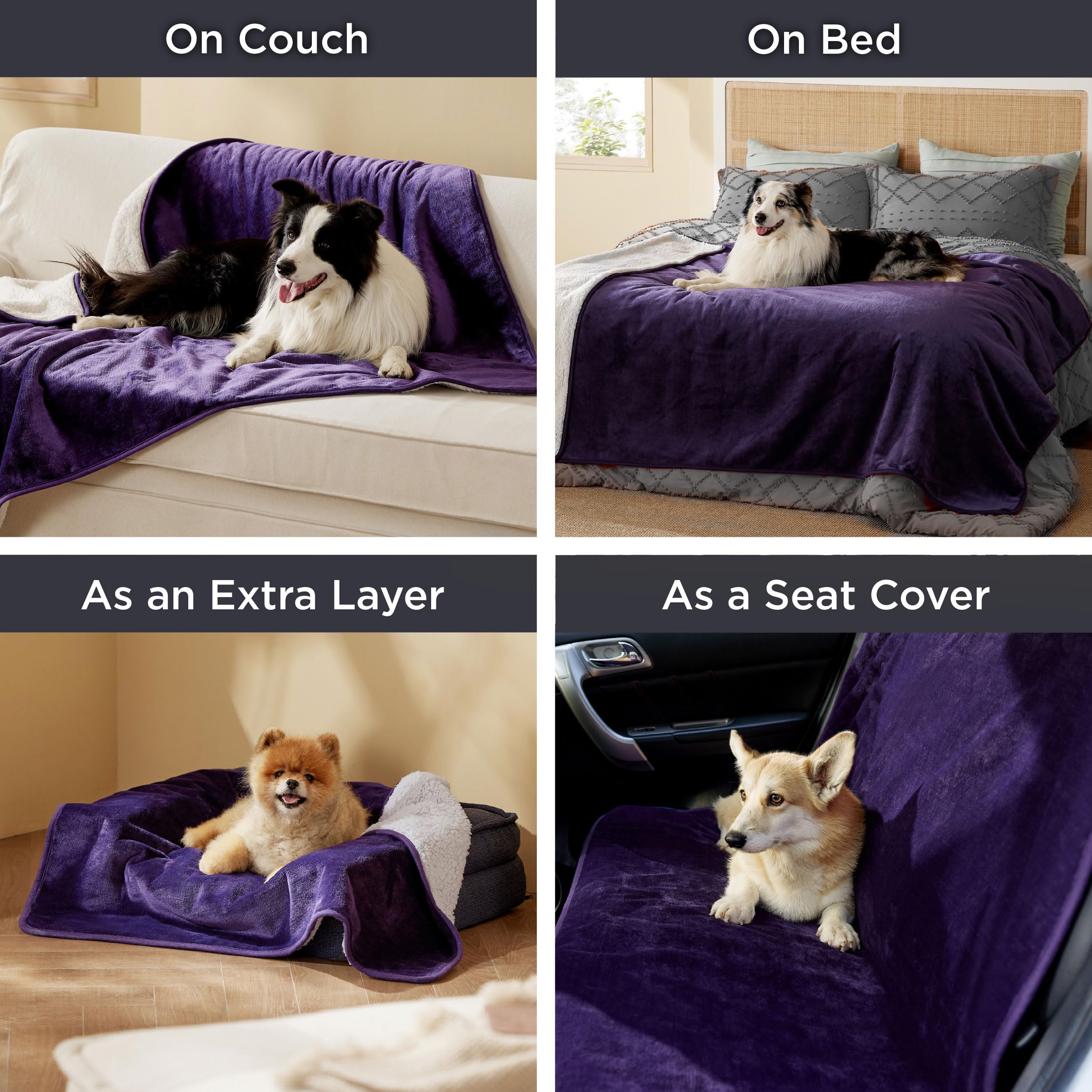 Bedsure Waterproof Blanket for Bed Soft Sherpa Fleece Throw,King 108"x86"