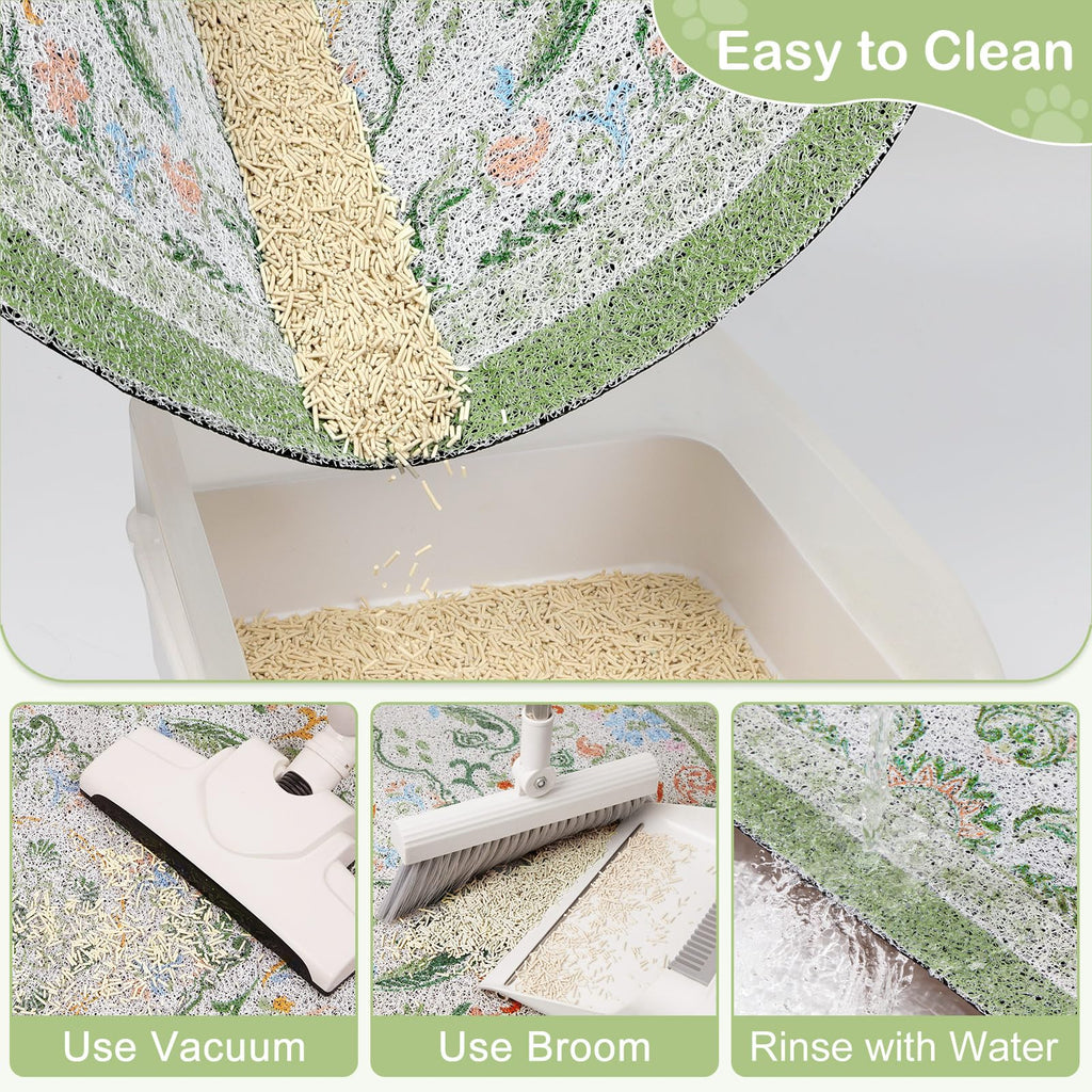 Bienbee Cat Litter Mat, 33" x 22" Dense Trapping Mesh for Litter Boxes