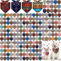 Amylove 120 Pcs Dog Bandanas Bulk Holiday Triangle Dog Pack Puppy Kerchief Bandana Adjustable Summer Pet Scarf for Pet Cat Costume Accessories Decor(Geometry)