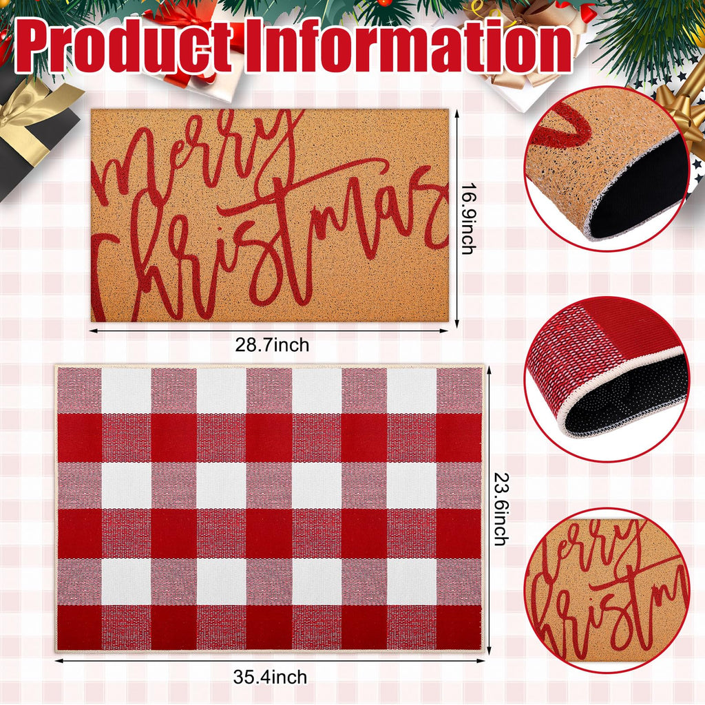 Tinideya 2 23.6 X 35.4 Inches Red White Plaid Red White