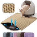 Petinstinct Cat Litter Mat, Double Layer Honeycomb Litter Box Mat
