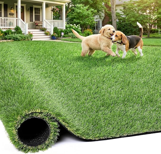 Artificial Grass Rug Indoor Outdoor, 5 x 6FT Faux Grass with Drainage Holes