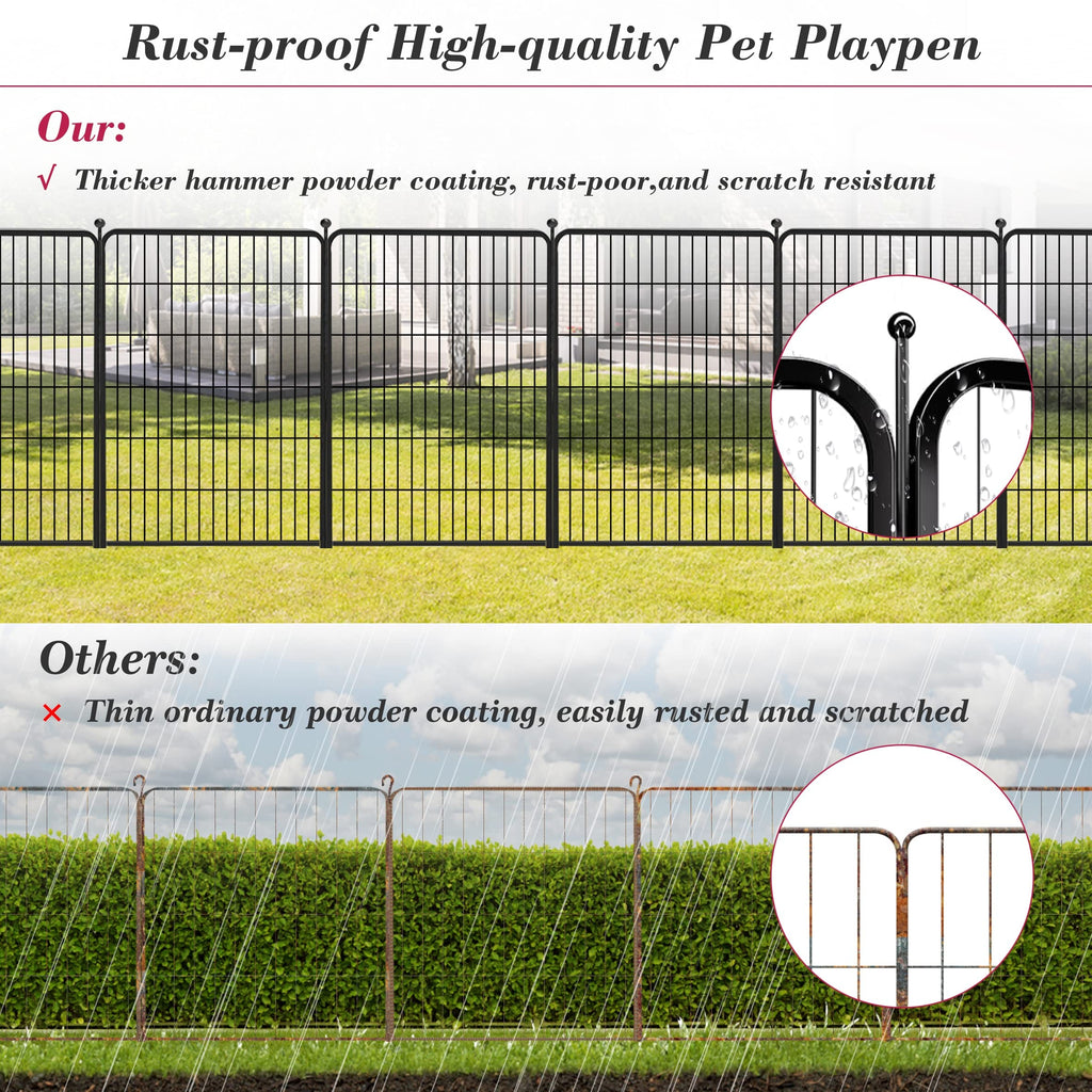 Jhsomdr Dog Playpen 40 inch 30 Panels Indoor Outdoor Dog Pen for Large/Medium/Small Dogs Heavy Duty Metal Dog Fence Outdoor for Yard, Puppy Playpen with Door Portable Pet Fence for RV Camping Yard