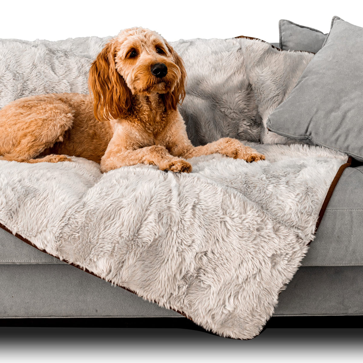 PAW BRANDS PupProtector Waterproof Throw Blanket, Polar White, 80x62