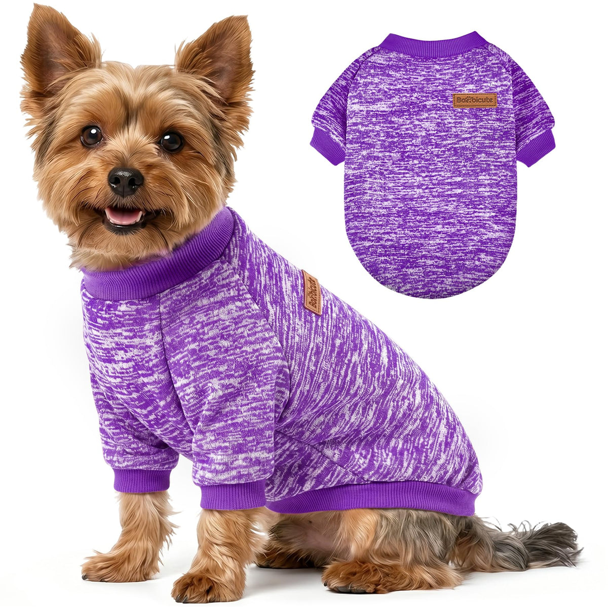 BAOBICUTE 1 Pack Dog Sweater for Small Dogs Girl Boy Winter Fleece Clothes Warm Soft Dog Sweatshirt Outfit for Dogs Cats Pet Apparel