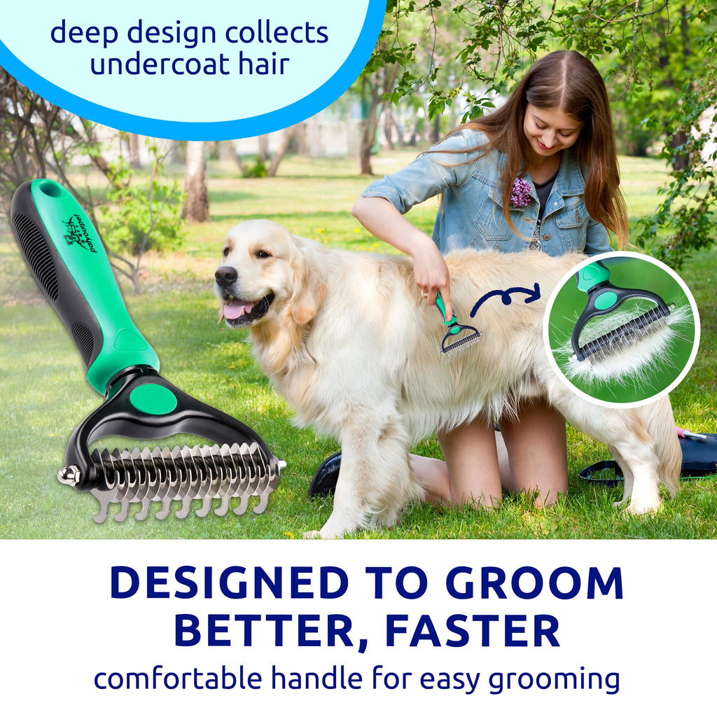 Pat Your Pet Deshedding Dog Brush For Shedding – Cat Brushes For Indoor Cats, Double-Sided Cat Brush Deshedding & Grooming Tool For Long Haired And Short Haired Dogs, Skin-Friendly