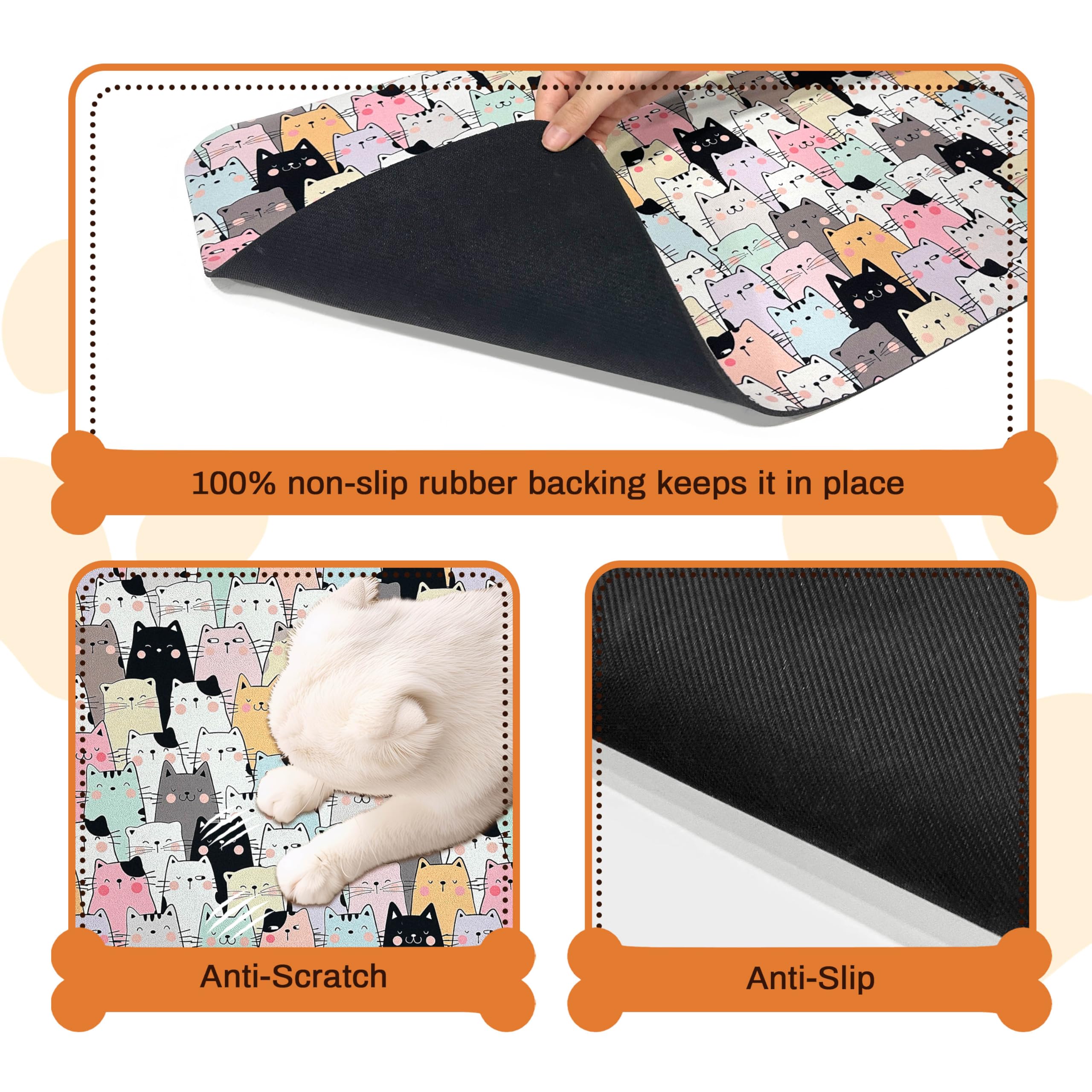 Pet Feeding Mat for Floors Waterproof Dog Mat for Food and Water Absorbent Quick Dry Non Slip mat for Cat Bowls