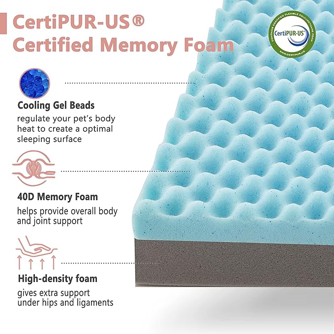 Memory Foam Medium Dog Bed, Cooling Dog Beds for Medium Dogs, Washable Orthopedic Pet Bed for Crate with Joint Relief Memory Foam, Waterproof Liner and Plush Cover (Pink)