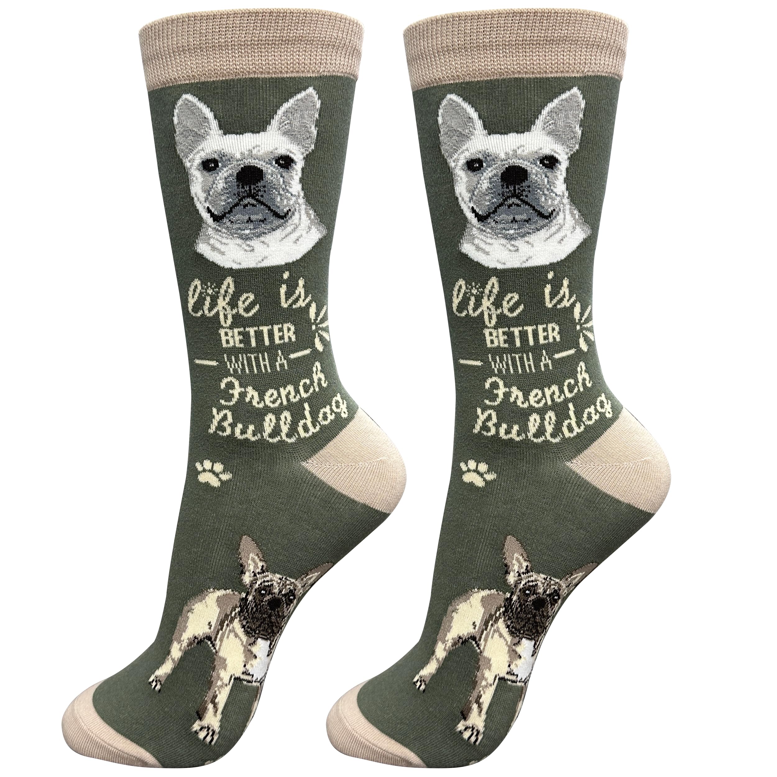 E&S Pets Pet Lover Socks, Life is Better with a French Bulldog
