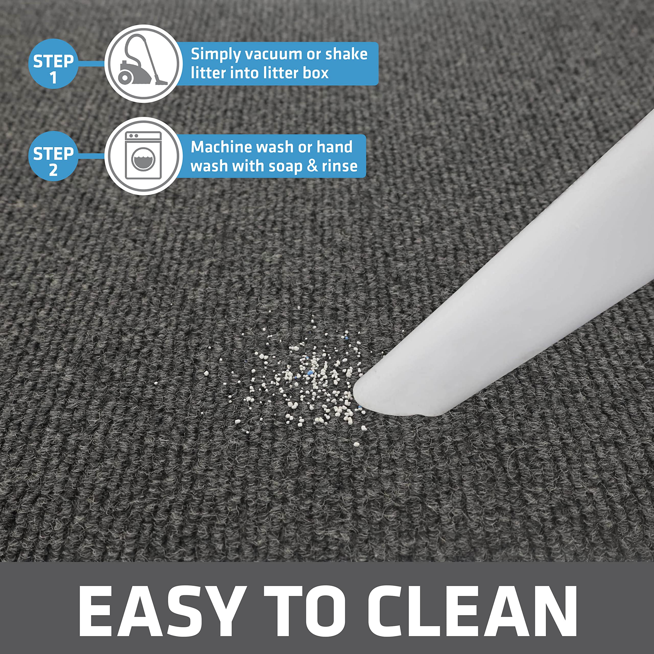 Drymate Cat Litter Box Mat, Litter Trapping Mat, Charcoal, 30x45 Jumbo XXL