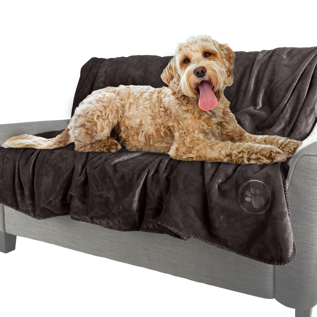 Waterproof Pet Blanket - 50x60-Inch Reversible Sherpa Fleece Throw Protects Couches, Cars, and Beds from Spills, Stains, and Fur by PETMAKER (Pink)
