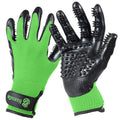 Pet Shedding, Bathing, Grooming, Hair Removing Gloves, Gentle Brush for Cats, Dogs, Horses by the #1 Ranked, Award-Winning Handson Gloves (Green, Large)