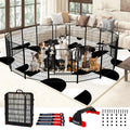 IGOOUO Portable Dog Crates & Playpen, 32'' Metal Pet Pen for Small/Medium Dogs, Indoor/Outdoor, Easy-Carry Straps, Rustproof, One Door