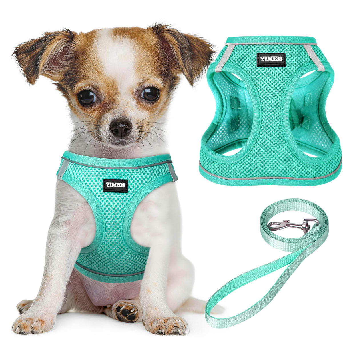 No Pull Dog Puppy Harness and Leash Set Reflective Mesh Vest Small