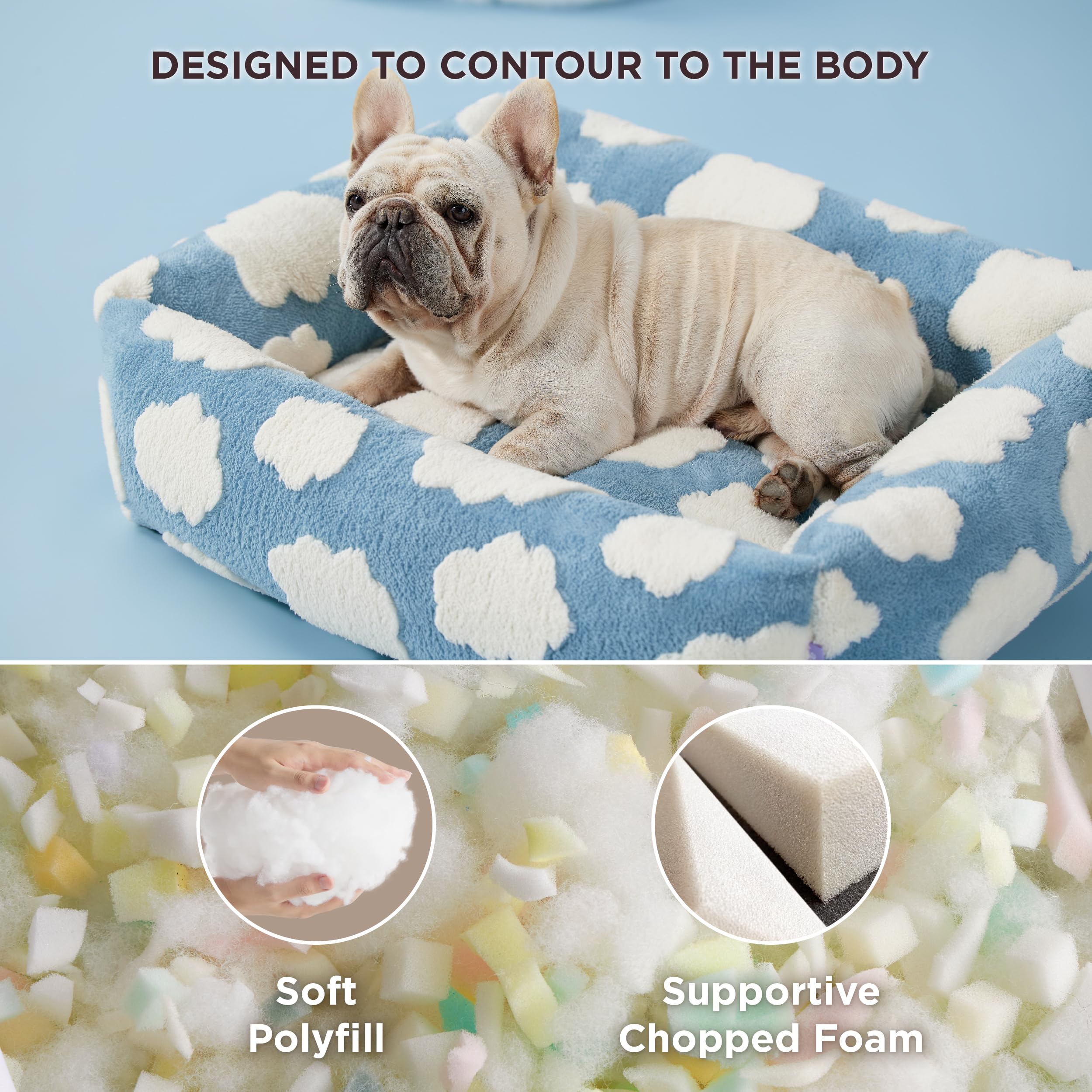 LE SURE Cute Dog Bed for Medium Dogs Jacquard Washable Pet Beds,30x24x8in
