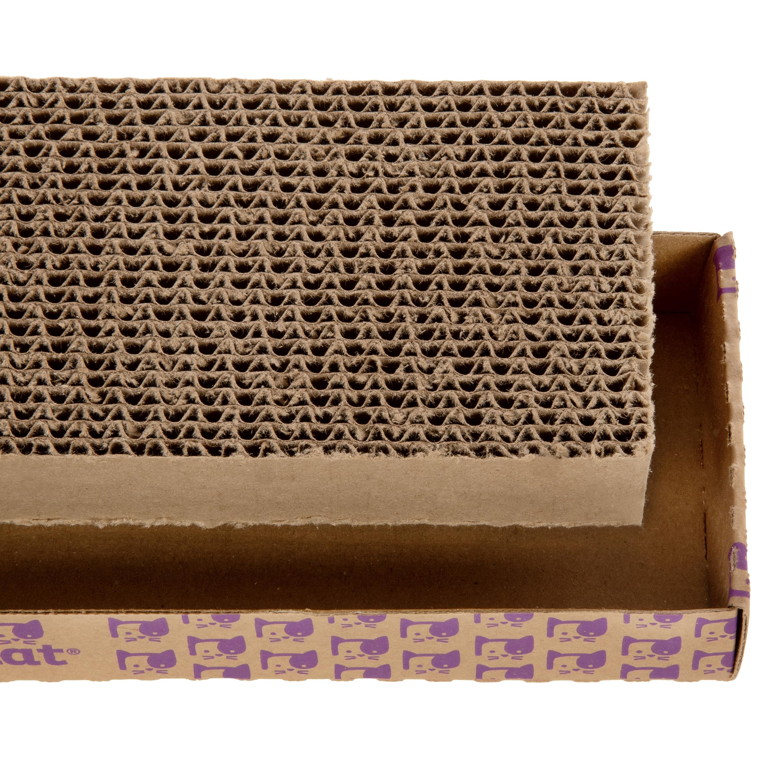 SmartyKat Super Scratcher Corrugated Cat Scratcher and Scratch Pad for Cats, Catnip Infused with Catnip, Scratchers for Indoor Cats and Kittens, Cardboard Scratching Post