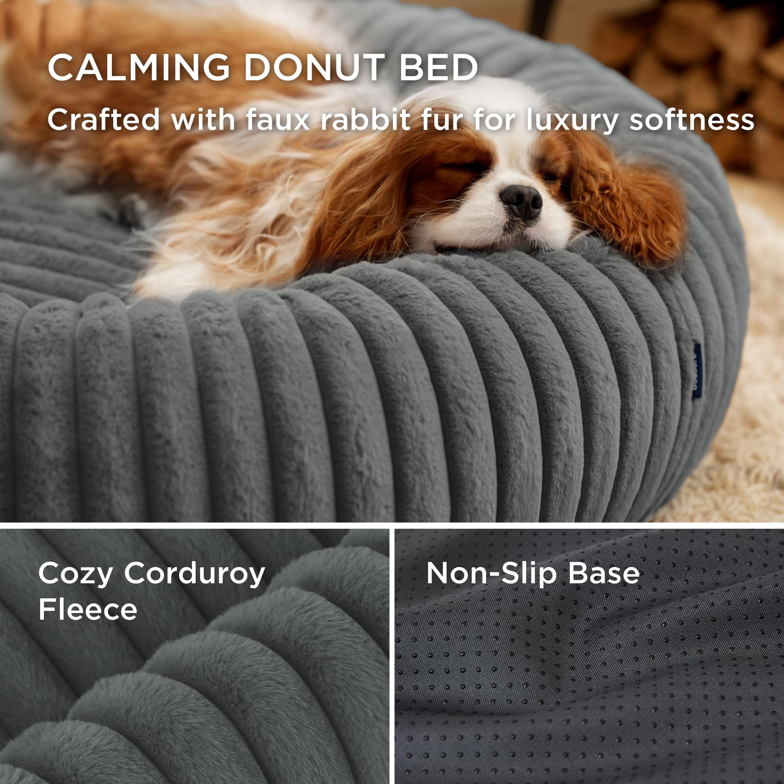Bedsure ComfyFleece™ Donut Small Dog Bed with Removable Washable Cover