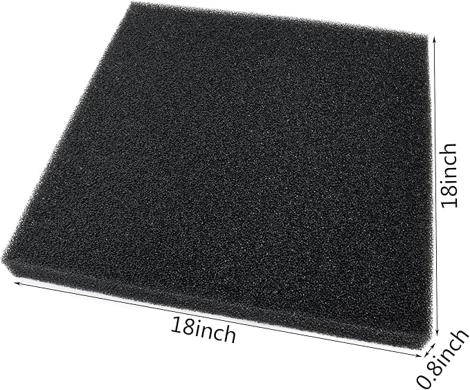 CKDFK Aquarium Filter Bio Sponge Pad, Foam Sponges Filter Media, Cut fit it Filter Accessories for Fish Tanks and Ponds (18"x18"x1.6" (20PPI) 2 Pack)