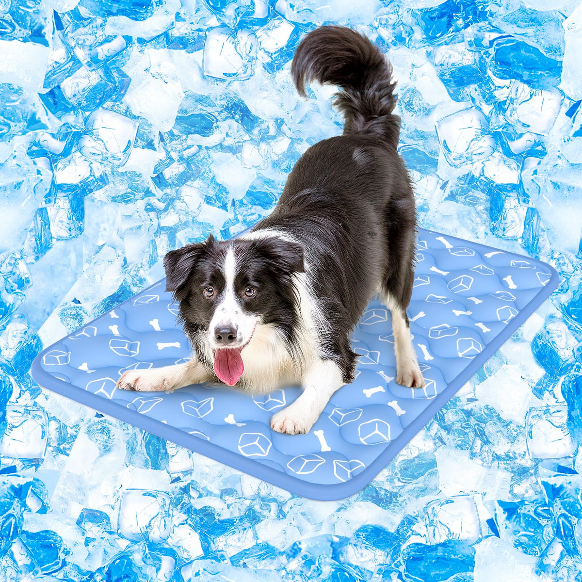 Rywell Dog Cooling Mat 2.0, Ocean Blue,30" x 20" Thick & Durable Cooling Mat for Dogs, Long-Lasting Cool with Waterproof & Color-Changing Arc-Chill Tech (Q-Max>0.5) Washable& Non-Toxic